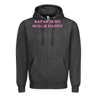 Charcoal Heather satan is my sugar daddy Zipper Hoodie - linhVisuals