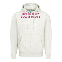 Oatmeal Heather satan is my sugar daddy Zipper Hoodie - linhVisuals