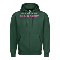 Sports Green satan is my sugar daddy Zipper Hoodie - linhVisuals