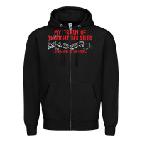 Black my train of thought derailed Zipper Hoodie - linhVisuals