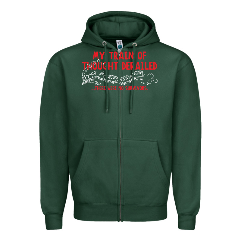 My Train Of Thought Derailed Zipper Hoodie by linhVisuals | Teevron