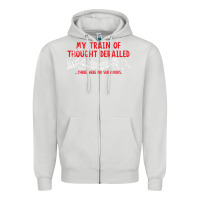 Dove Grey my train of thought derailed Zipper Hoodie - linhVisuals