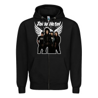 Black Tökiö Hötél Pesonnel Zipper Hoodie - linhVisuals