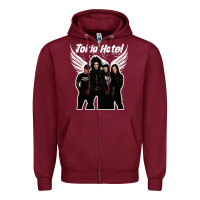 Burgundy Tökiö Hötél Pesonnel Zipper Hoodie - linhVisuals