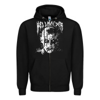 Black black metal pinhead Zipper Hoodie - linhVisuals