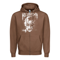 Chestnut black metal pinhead Zipper Hoodie - linhVisuals