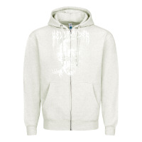 Oatmeal Heather black metal pinhead Zipper Hoodie - linhVisuals