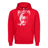 Red black metal pinhead Zipper Hoodie - linhVisuals