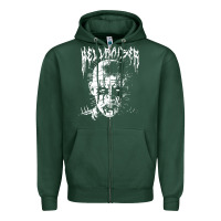 Sports Green black metal pinhead Zipper Hoodie - linhVisuals