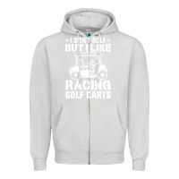 Dove Grey i don't golf but i like racing golf carts Zipper Hoodie - linhVisuals