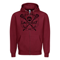 Burgundy lacrosse legally beating people with sticks Zipper Hoodie - linhVisuals