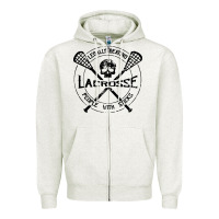 Oatmeal Heather lacrosse legally beating people with sticks Zipper Hoodie - linhVisuals