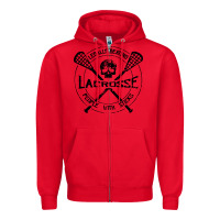Red lacrosse legally beating people with sticks Zipper Hoodie - linhVisuals