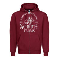Burgundy schrute farms Zipper Hoodie - linhVisuals