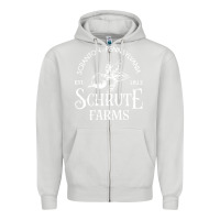 Dove Grey schrute farms Zipper Hoodie - linhVisuals
