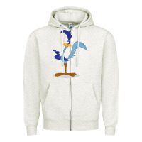 Oatmeal Heather Road Runner Beep Zipper Hoodie - linhVisuals