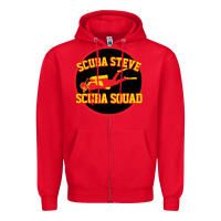 Red scuba steve Zipper Hoodie - linhVisuals
