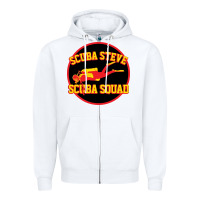 White scuba steve Zipper Hoodie - linhVisuals