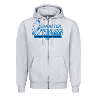 Heather Grey shooter mcgavin's golf tournament Zipper Hoodie - linhVisuals