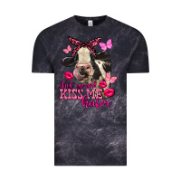 Cloud Black Valentine's Day Shut Up And Kiss Me Heifer Holstein Cow Vintage Tee - FaDigitalArtStudio