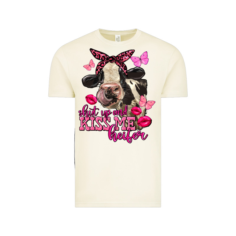 Valentine's Day Shut Up And Kiss Me Heifer Holstein Cow Vintage Tee by FaDigitalArtStudio | Teevron