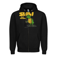 Black slow but mellow crazy Zipper Hoodie - linhVisuals