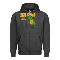 Charcoal Heather slow but mellow crazy Zipper Hoodie - linhVisuals