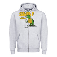 Heather Grey slow but mellow crazy Zipper Hoodie - linhVisuals