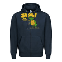 Navy slow but mellow crazy Zipper Hoodie - linhVisuals