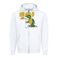 White slow but mellow crazy Zipper Hoodie - linhVisuals