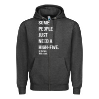 Charcoal Heather some people need a high five Zipper Hoodie - linhVisuals