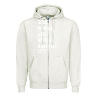 Oatmeal Heather some people need a high five Zipper Hoodie - linhVisuals
