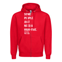 Red some people need a high five Zipper Hoodie - linhVisuals