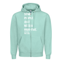 Seafoam some people need a high five Zipper Hoodie - linhVisuals