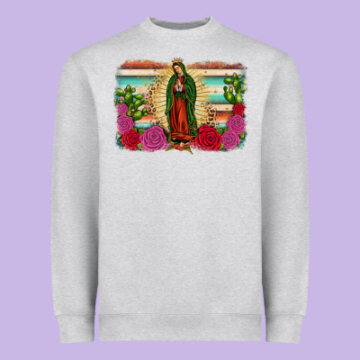 Western Our Lady Of Guadalupe Heavyweight Sweatshirt Designed By Jahusdesignshop