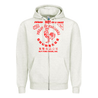 Oatmeal Heather sriracha sauce Zipper Hoodie - linhVisuals