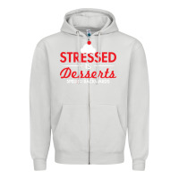 Dove Grey stressed is desserts spelled backwards Zipper Hoodie - linhVisuals