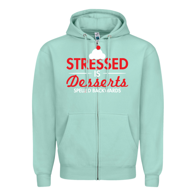 Stressed Is Desserts Spelled Backwards Zipper Hoodie by linhVisuals | Teevron