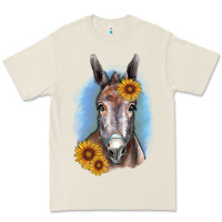 Bone Sunflower Donkey Premium Tee - RanaPortraitStore