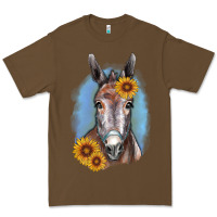 Cacao Sunflower Donkey Premium Tee - RanaPortraitStore