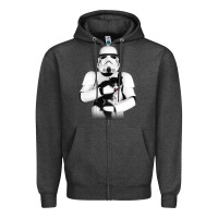 Charcoal Heather stormtrooper cat Zipper Hoodie - linhVisuals