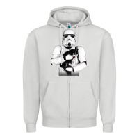 Dove Grey stormtrooper cat Zipper Hoodie - linhVisuals