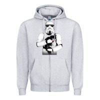Heather Grey stormtrooper cat Zipper Hoodie - linhVisuals