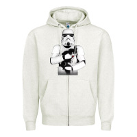 Oatmeal Heather stormtrooper cat Zipper Hoodie - linhVisuals