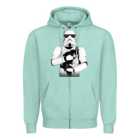 Seafoam stormtrooper cat Zipper Hoodie - linhVisuals