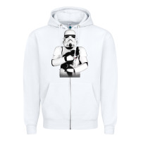 White stormtrooper cat Zipper Hoodie - linhVisuals