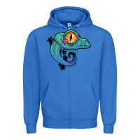 True Royal cute colorful cartoon gecko Zipper Hoodie - linhVisuals