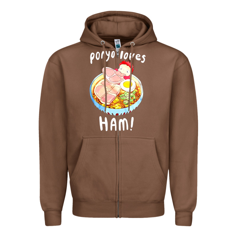 Studio Ghibli Ponyo Loves Ham Zipper Hoodie by linhVisuals | Teevron