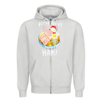 Dove Grey studio ghibli ponyo loves ham Zipper Hoodie - linhVisuals
