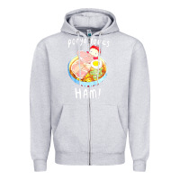 Heather Grey studio ghibli ponyo loves ham Zipper Hoodie - linhVisuals